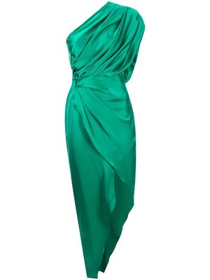 Michelle Mason asymmetric open back dress - Green