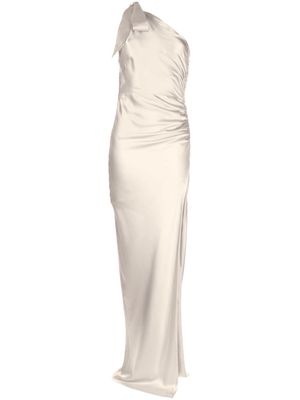 Michelle Mason asymmetric silk maxi gown - Neutrals