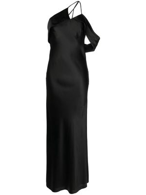 Michelle Mason bias-cut one-shoulder gown - Black
