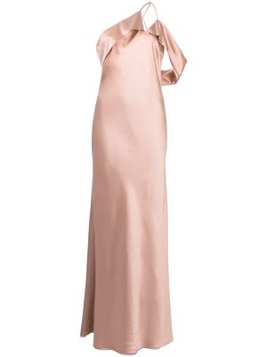 Michelle Mason bias-cut one-shoulder gown - Pink