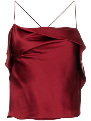 Michelle Mason cowl neck cami top - Red