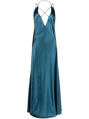 Michelle Mason cut-out detail gown dress - Green