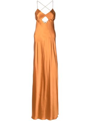 Michelle Mason cut-out detail gown - Orange
