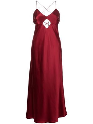 Michelle Mason cut-out detail midi dress - Red