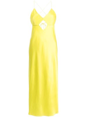 Michelle Mason cut-out detail midi dress - Yellow