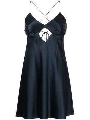 Michelle Mason cut-out detail mini dress - Blue