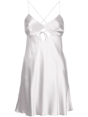Michelle Mason cut-out detail mini dress - Silver