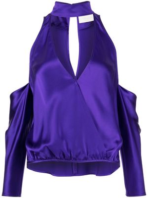 Michelle Mason cut-out silk blouse - Purple