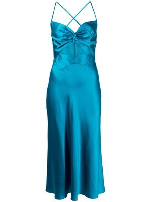 Michelle Mason cut-out silk midi dress - Blue