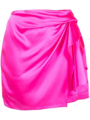 Michelle Mason draped-detail mini skirt - Pink