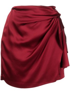 Michelle Mason draped-detail mini skirt - Red