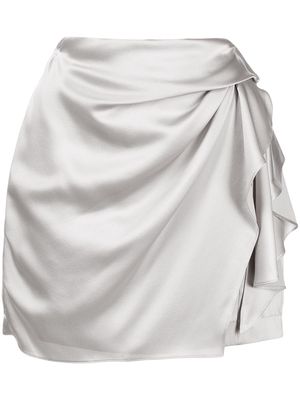 Michelle Mason draped-detail mini skirt - Silver
