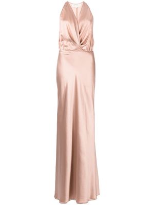 Michelle Mason draped halterneck dress - Pink