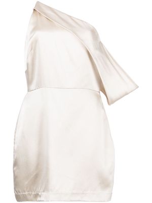 Michelle Mason draped-shoulder mini dress - Gold