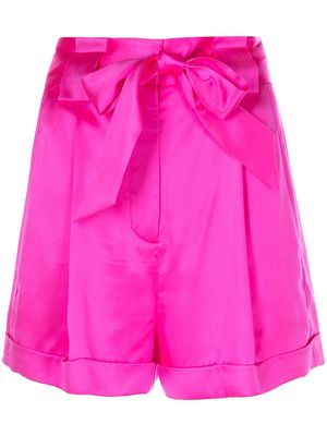 Michelle Mason pleated-detail belted shorts - Pink