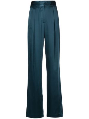 Michelle Mason pleated wide-leg trousers - Blue