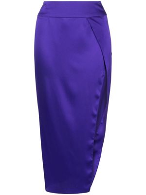 Michelle Mason silk wrap skirt - Purple