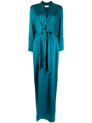 Michelle Mason tie front kimono gown - Green