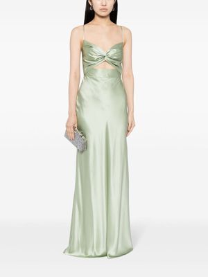 Michelle Mason twisted-bodice silk gown - Green