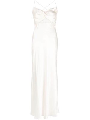 Michelle Mason twisted-bodice silk gown - Neutrals