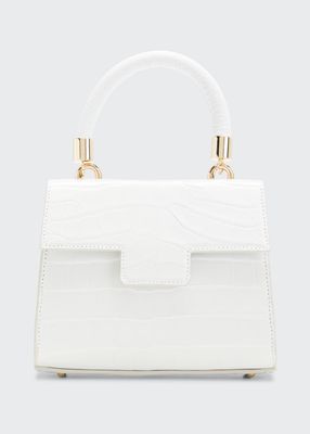 Michelle Mini Shiny Alligator Top-Handle Bag