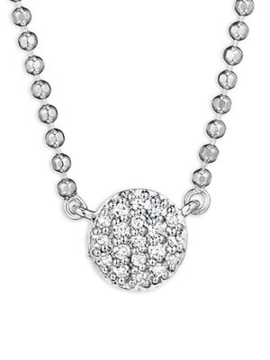 Micro Infinity Diamond & 14K White Gold Pendant Necklace - White Gold - White Gold