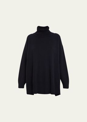 Mid Plus Paneled A-Line Roll Neck Sweater