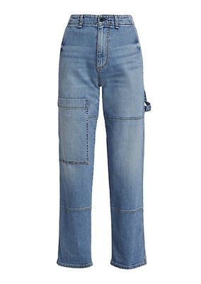 Mid-Rise Carpenter Stretch Straight-Leg Jeans