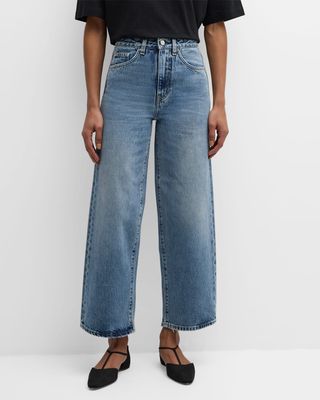 Mid-Rise Wide-Leg Ankle Jeans