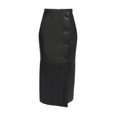 Midi Leather Pencil Skirt