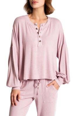 Midnight Bakery Hacci Knit Pajama Top in Pink Heather