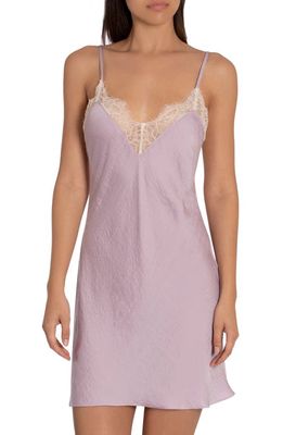 Midnight Bakery Lydia Lace Trim Satin Chemise in Lilac