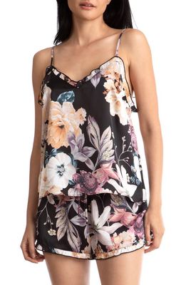 Midnight Bakery Lyric Floral Camisole Short Pajamas in Moody Blooms/Black