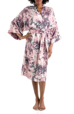 Midnight Bakery Moonlight Beach Floral Wrap Robe in Mauve