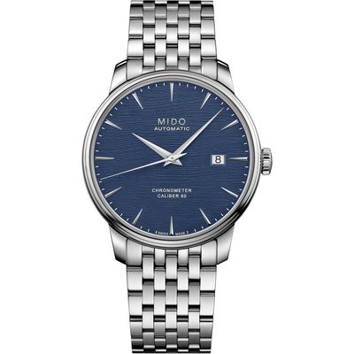 MIDO Baroncelli Automatic Watch, 40mm in Silver/Blue/Silver 