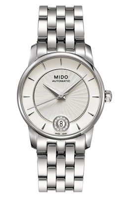 MIDO Baroncelli Diamond Automatic Bracelet Watch, 33mm in Silver 