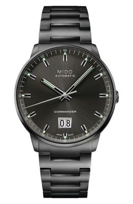 MIDO Commander Big Date Automatic Bracelet Watch, 42mm in Black 