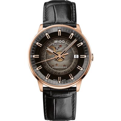 MIDO Commander Gradient Skeletal Automatic Canvas Strap Watch, 40mm in Silver/Black 