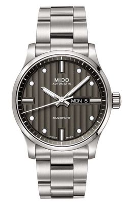 MIDO Multifort Automatic Bracelet Watch, 42mm in Silver/Grey 