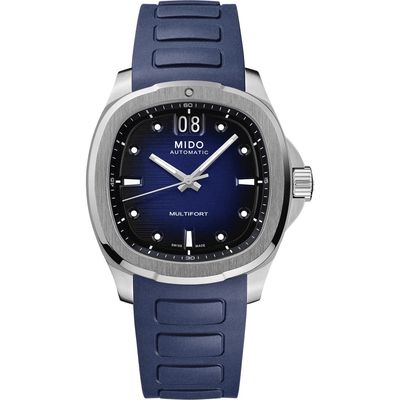 MIDO Multifort Square Automatic Rubber Strap Watch, 40mm in Blue 