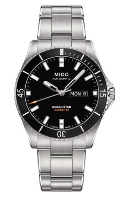 MIDO Ocean Star Automatic Bracelet Watch, 42.5mm in Silver/Black/Silver 