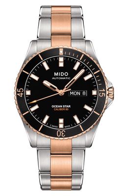 MIDO Ocean Star Diver Bracelet Watch, 42mm in Silver/Black/Silver 