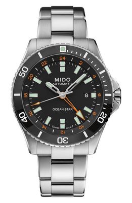 MIDO Ocean Star GMT Automatic Bracelet Watch, 44mm in Silver/Black 