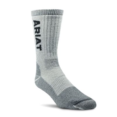 Midweight Merino Wool Blend Steel Toe Work Socks in Black Spandex, Size: Large by Ariat