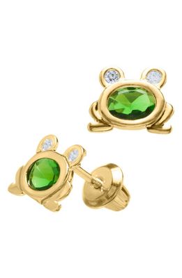Mignonette 14k Gold & Cubic Zirconia Frog Earrings