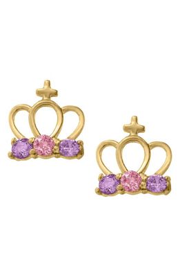 Mignonette Gold Crown Earrings