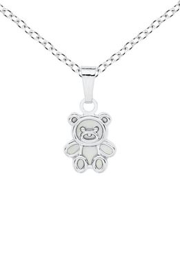 Mignonette Sterling Silver & Mother-of-Pearl Teddy Bear Pendant Necklace
