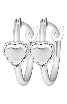 Mignonette Sterling Silver Heart Hoop Earrings