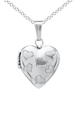 Mignonette Sterling Silver Heart Locket Necklace