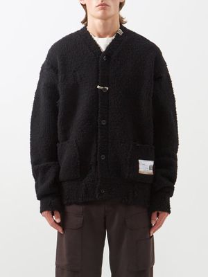 Mihara Yasuhiro - Distressed Wool-blend Cardigan - Mens - Black